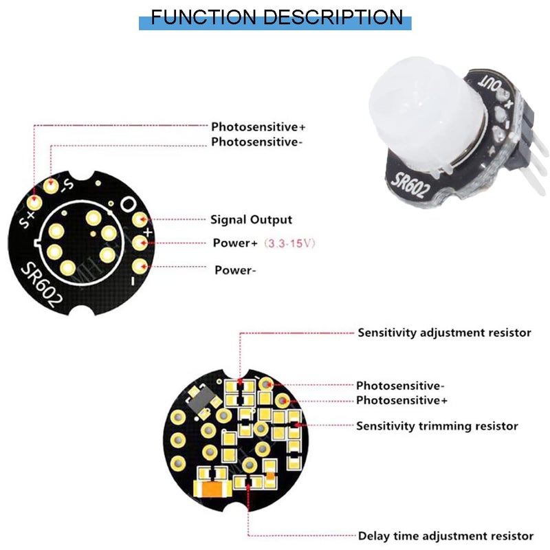 DKARDU 5 pcs Mini SR602 Motion Sensor Detector Module Infrared Sensing Module Sensory Switch High Sensitivity with Dupont Cable for Arduino Electronic DIY - Image 4